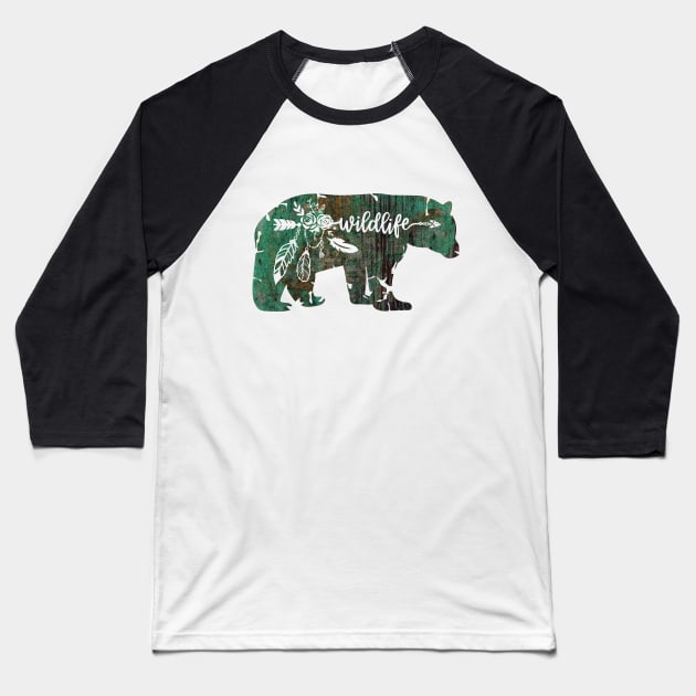 BoHo Wildlife Bear Baseball T-Shirt by Okanagan Outpost